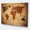 Designart - Ancient Map of The World XI - Vintage Canvas Wall Art Print
